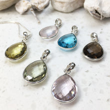 Load image into Gallery viewer, Gemstone pear shaped necklace charms