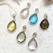 Load image into Gallery viewer, Gemstone pear shaped necklace charms
