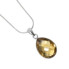 Load image into Gallery viewer, Gemstone pear shaped necklace
