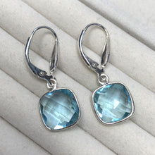 Load image into Gallery viewer, Square gemstone leverback earrings, various gemstones