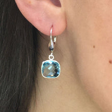 Load image into Gallery viewer, Square gemstone leverback earrings, various gemstones