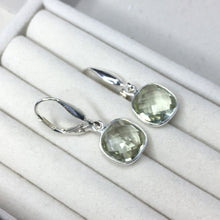 Load image into Gallery viewer, Square gemstone leverback earrings, various gemstones