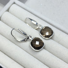 Load image into Gallery viewer, Square gemstone leverback earrings, various gemstones