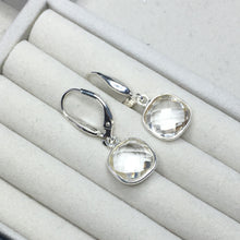 Load image into Gallery viewer, Square gemstone leverback earrings, various gemstones