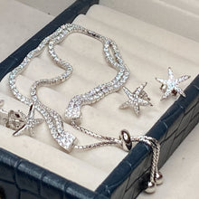 Load image into Gallery viewer, Diamante Double Strand Bracelet and Starfish Earrings Set
