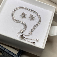 Load image into Gallery viewer, Diamante Double Strand Bracelet and Starfish Earrings Set