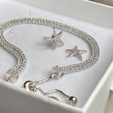 Load image into Gallery viewer, Diamante Double Strand Bracelet and Starfish Earrings Set