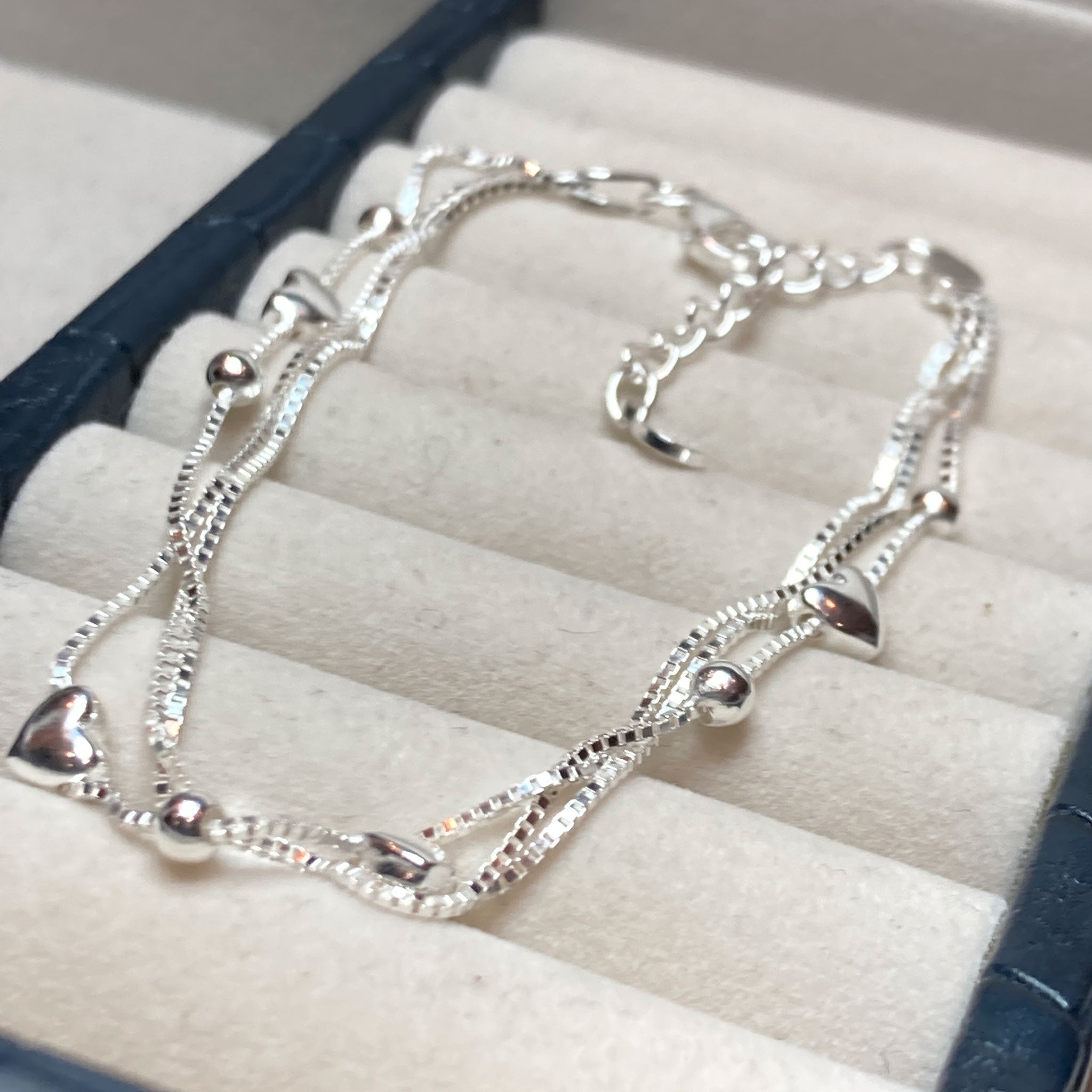 Silver box chain bracelet hotsell