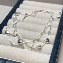 Load image into Gallery viewer, Heart and ball multi box chain bracelet