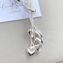 Load image into Gallery viewer, Silver plated multi heart bracelet