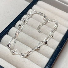 Load image into Gallery viewer, Heart and ball multi box chain bracelet
